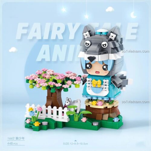 đồ chơi mô hình LOZ Cậu Bé Sói 1662, bộ xếp hình 448 mảnh mini block, quà tặng sinh nhật cho con gái