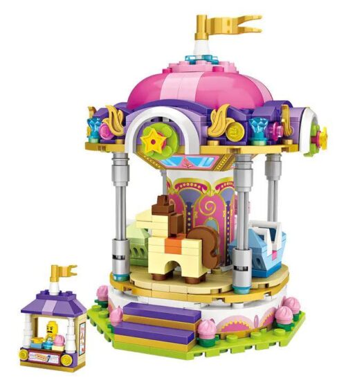 Bộ đồ chơi LOZ 1720 Vòng Quay Ngựa Gỗ Công Viên, mô hình đu quay ngựa gỗ cho bé gái 6 tuổi, giá tốt.