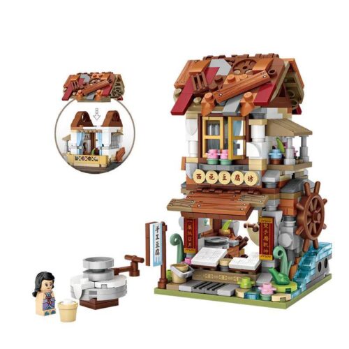 Bộ lắp ghép Cửa hàng Đậu Phụ Phố Tàu LOZ 1736. Đồ chơi mô hình kiến trúc mini block cho bé gái 6 tuổi, giá rẻ.