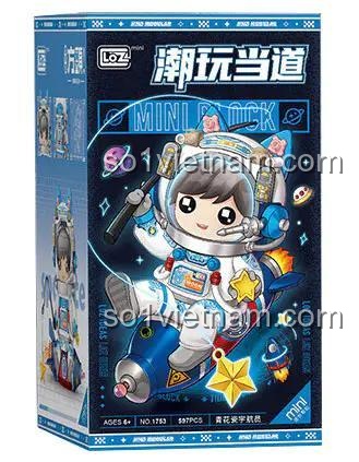 Hộp bộ đồ chơi LOZ 1753 Phi hành gia 青花瓷 - 597 chi tiết, quà tặng cho bé 6 tuổi