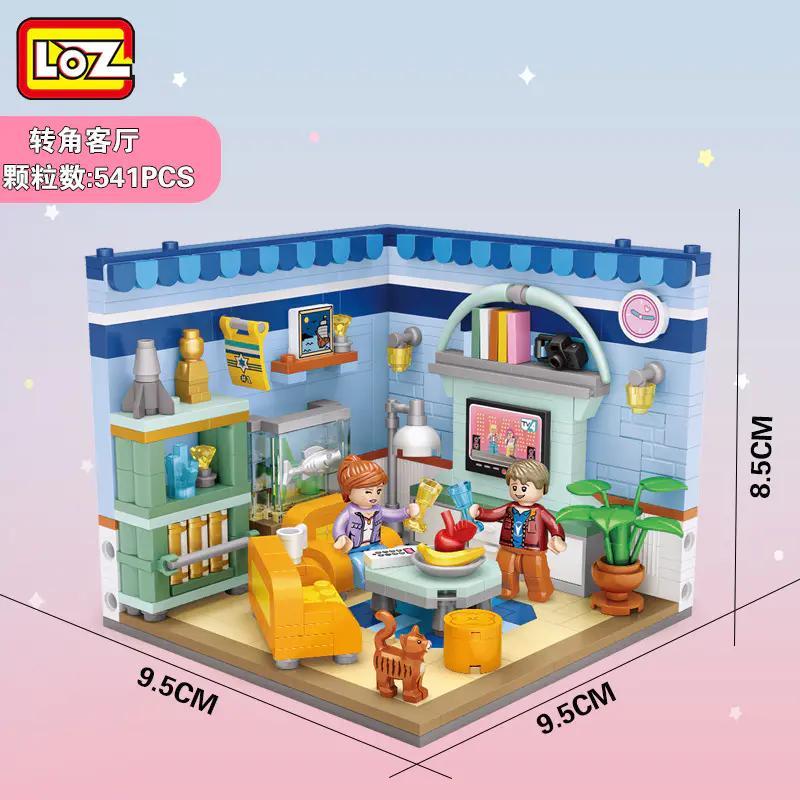 Bộ lắp ghép Mô hình Phòng Khách LOZ 1901 giá tốt, đồ chơi mô hình Góc Phòng Khách cho bé trai bé gái 6 tuổi, bộ xếp hình Nội thất Phòng Khách chi tiết cao