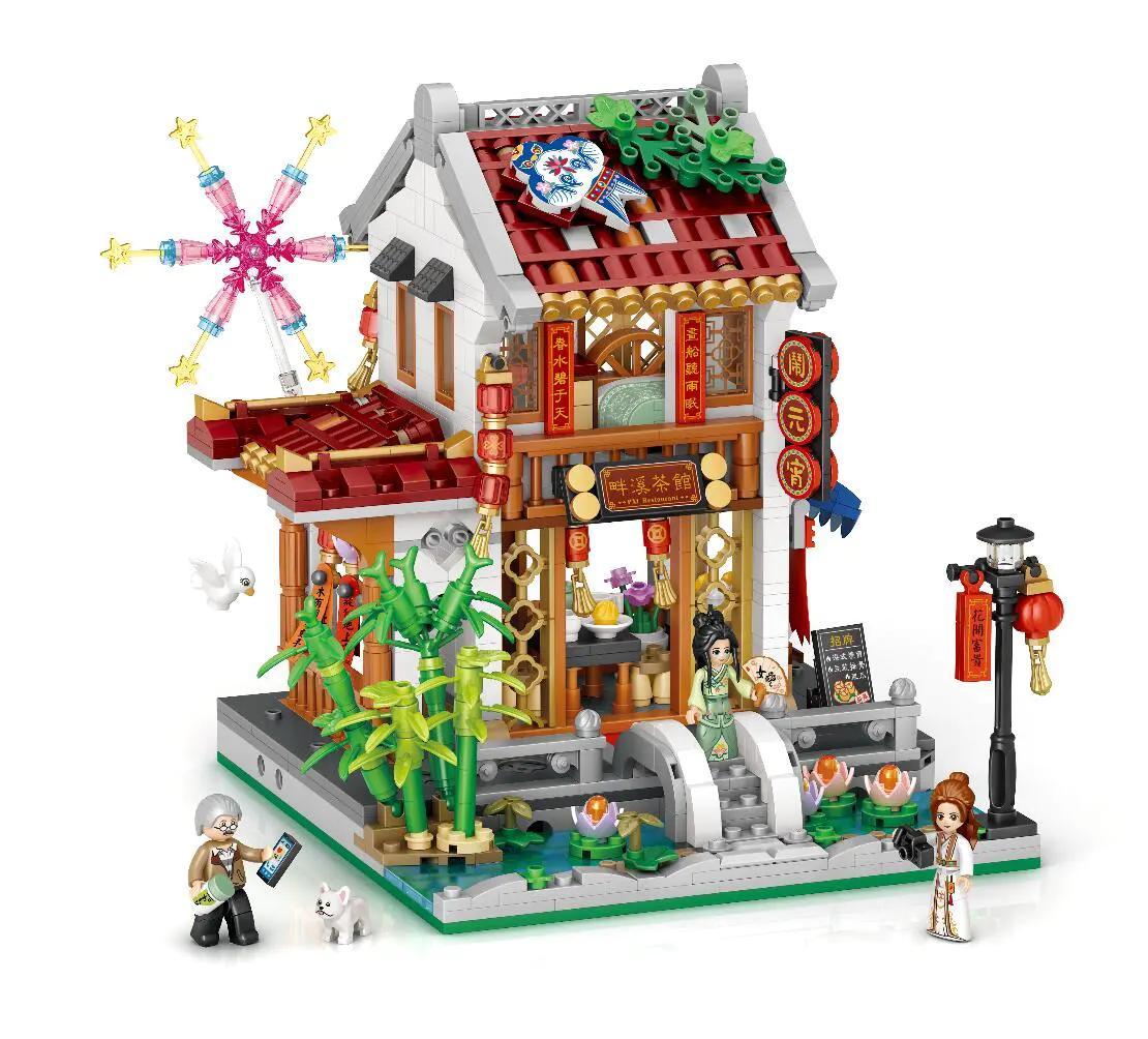 bộ lắp ghép Quán Trà Cổ Điển LOZ 1925, mô hình kiến trúc phong cách Trung Hoa, đồ chơi lắp ráp cho bé 6 tuổi, giá tốt