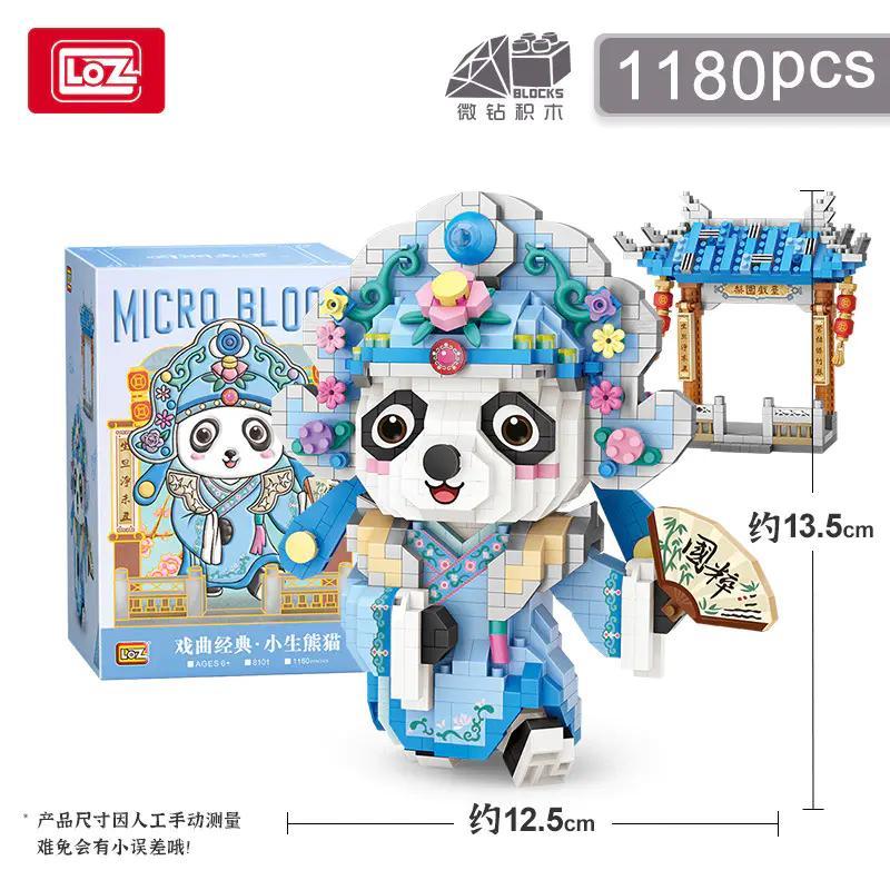bộ lắp ghép Panda Tiểu Sinh Kinh Kịch LOZ 8101 giá tốt cho bé 6 tuổi, mô hình panda kinh kịch độc đáo, đồ chơi lắp ráp chất lượng cao