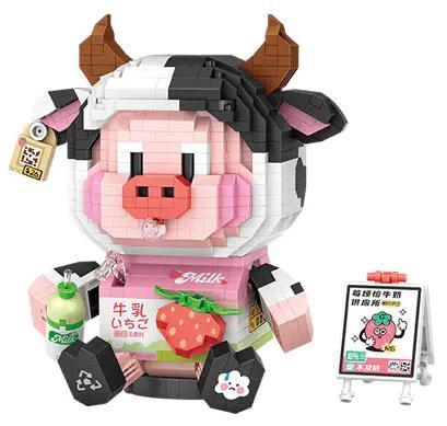 Bộ đồ chơi Dâu Tây Bò Sữa LOZ 8134 - Mô hình Bò Sữa Dâu Tây Đáng Yêu, 1060 mảnh ghép, phù hợp cho bé 14 tuổi