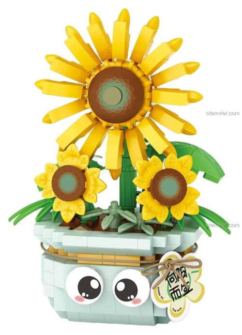 Mô hình LOZ 8840 Chậu hoa hướng dương mini đã lắp ráp hoàn chỉnh, chi tiết tinh xảo, đồ chơi xếp hình Nanoblock cho bé gái 6 tuổi.