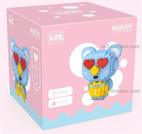 Hộp đồ chơi lắp ráp LOZ 9238 Gấu Koala mắt trái tim, bộ xếp hình cho bé gái 6 tuổi giá rẻ