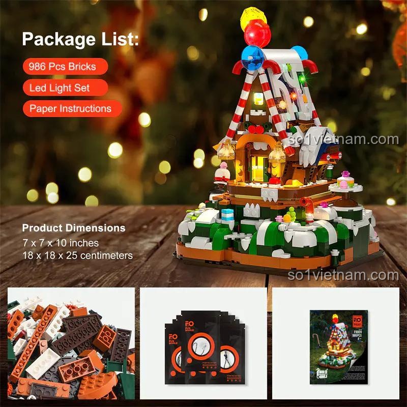 Chi tiết sản phẩm Ngôi nhà Kẹo Giáng Sinh Lumibricks F9009