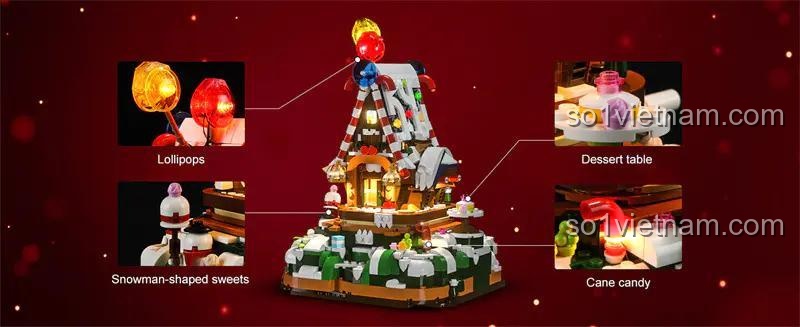 Đèn LED trong Ngôi nhà Kẹo Giáng Sinh Lumibricks F9009
