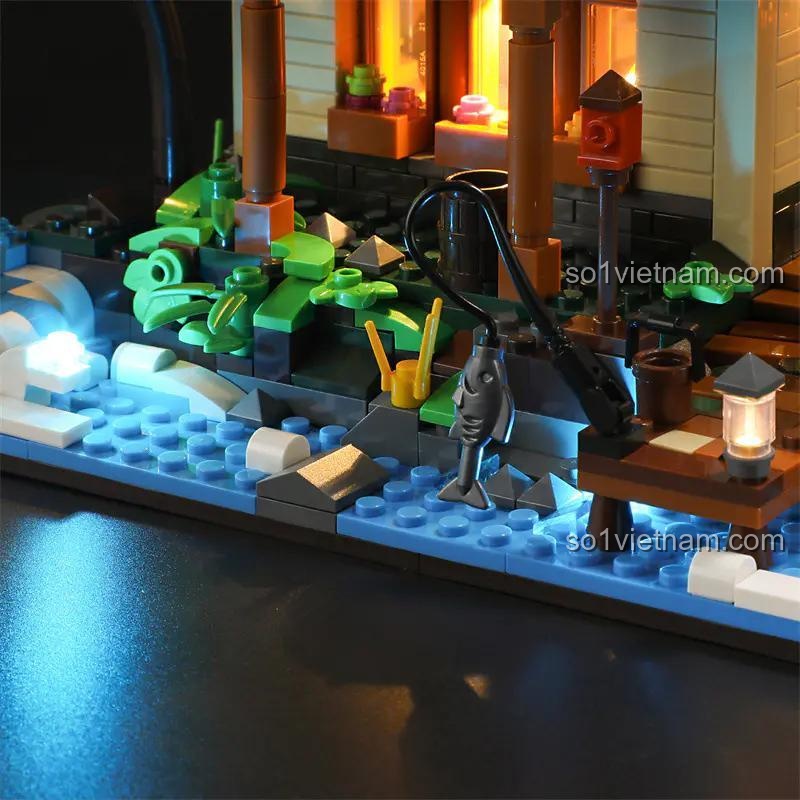 Chi tiết cây xanh ngôi nhà ven hồ Lumibricks FH9004, 1969 mảnh