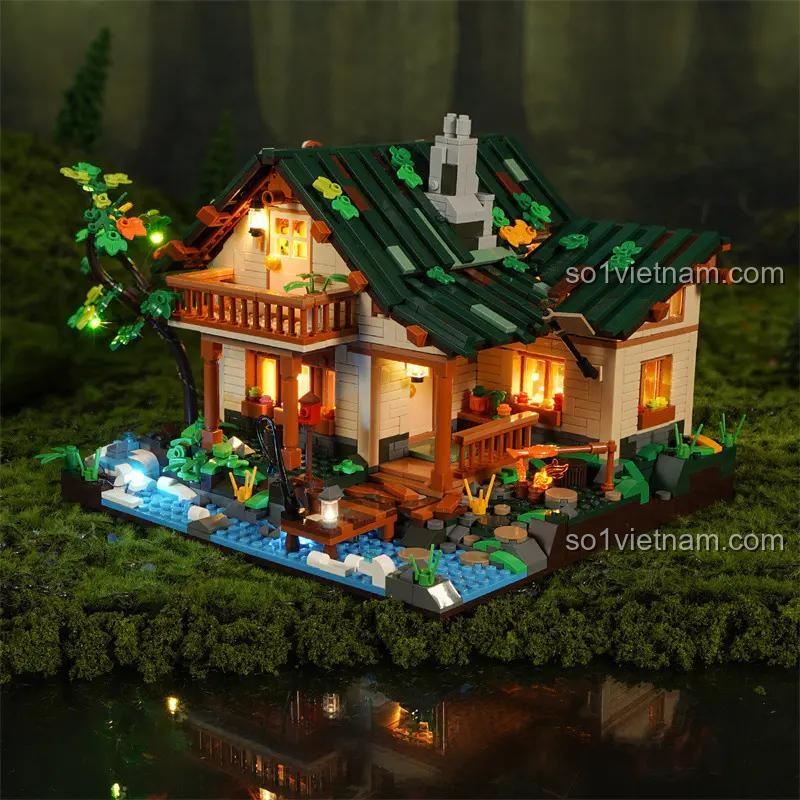 Ngôi nhà ven hồ Lumibricks FH9004 lung linh về đêm, 1969 chi tiết