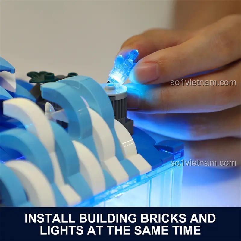 Lumibricks FH-9003 Thuyền phiêu lưu biển cả, lắp ghép chi tiết với đèn LED xanh, đồ chơi thông minh cho bé 8 tuổi