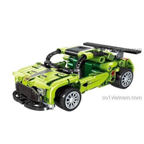 Đồ chơi lắp ráp Xe đua LWCK 60060 màu xanh lá, mô hình siêu xe chi tiết, cho bé trai 6 tuổi phát triển tư duy.
