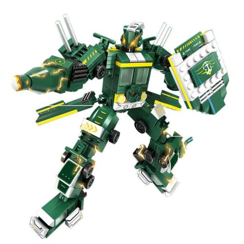 Robot Tàu Hỏa Xanh Lá LWCK 80013 523 chi tiết cho bé trai 6 tuổi