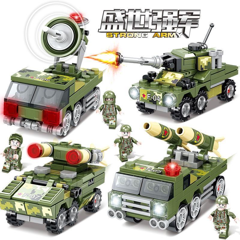 Bộ đồ chơi Xe Jeep Quân Sự LWCK 90007-3, đồ chơi lắp ráp quân sự cho bé trai 6 tuổi, giá tốt