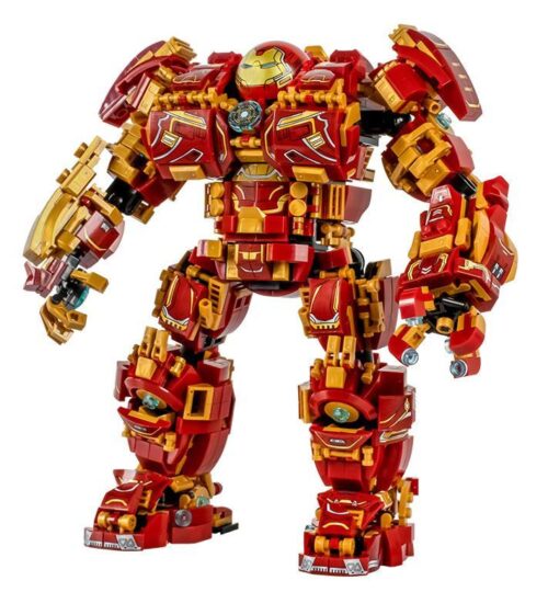 Bộ lắp ráp Chiến Giáp Hulkbuster LY 76026 Robot Hulkbuster 1450 chi tiết màu đỏ vàng, phù hợp bé trai 6-12 tuổi, giá tốt