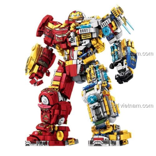 Mô hình Iron Hero LY 76078 với các chi tiết phức tạp, màu sắc đỏ vàng nổi bật, phù hợp cho trẻ em