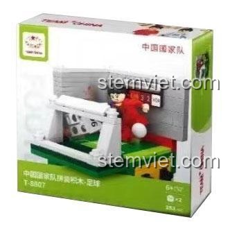 Hộp sản phẩm đồ chơi xếp hình Magic Vigour T-8807 chủ đề đội tuyển bóng đá Trung Quốc, 253 chi tiết, giá rẻ.