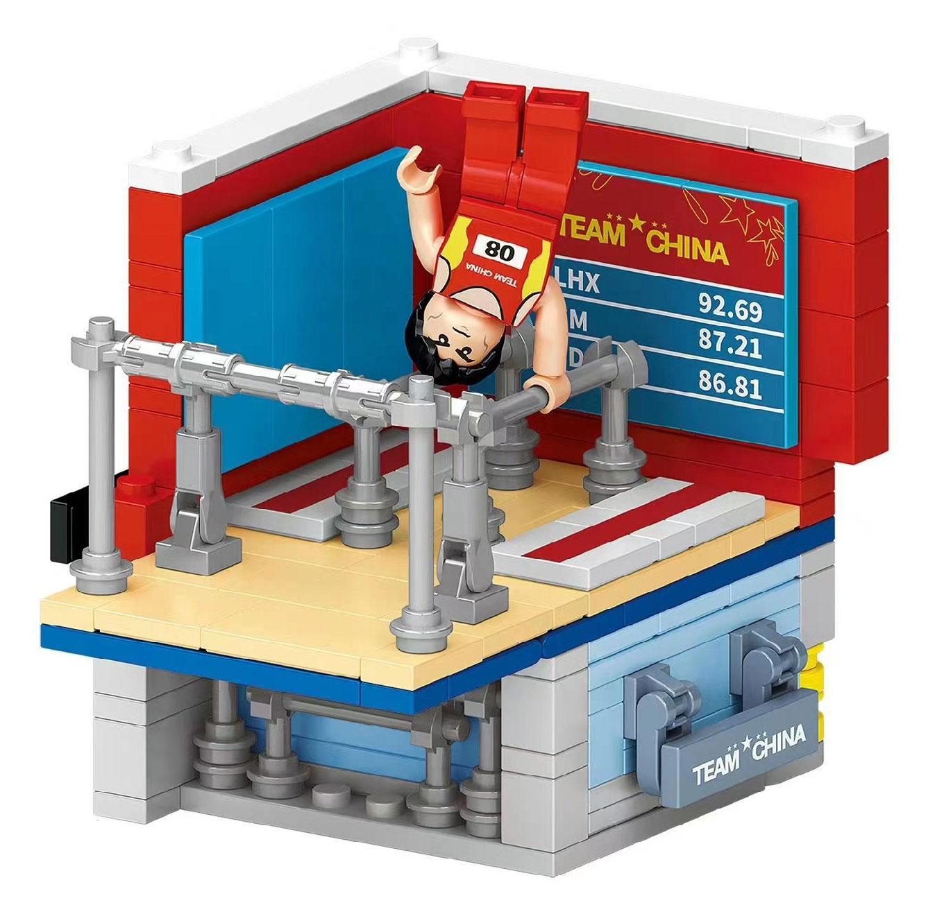 Bộ lắp ghép Mô hình xà kép Magic Vigour T-8810 với vận động viên đội tuyển Trung Quốc, đồ chơi cho bé trai 6 tuổi giá rẻ.