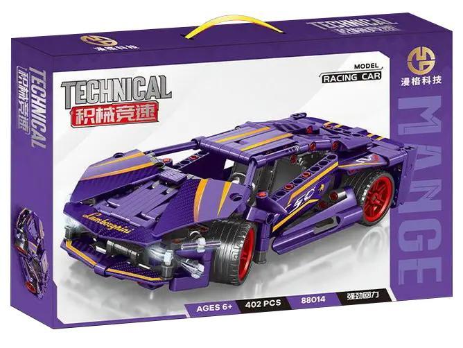 bộ lắp ráp Siêu Xe Lamborghini Tốc Độ, hộp sản phẩm Mange 88014 màu tím, phù hợp bé trai 6 tuổi, giá tốt