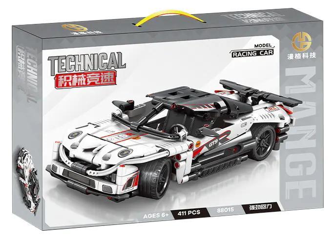 bộ đồ chơi Porsche 9FF GT9-R Mange Technology 88015, hộp sản phẩm xe đua thể thao trắng đen, phù hợp bé trai 6 tuổi, giá tốt