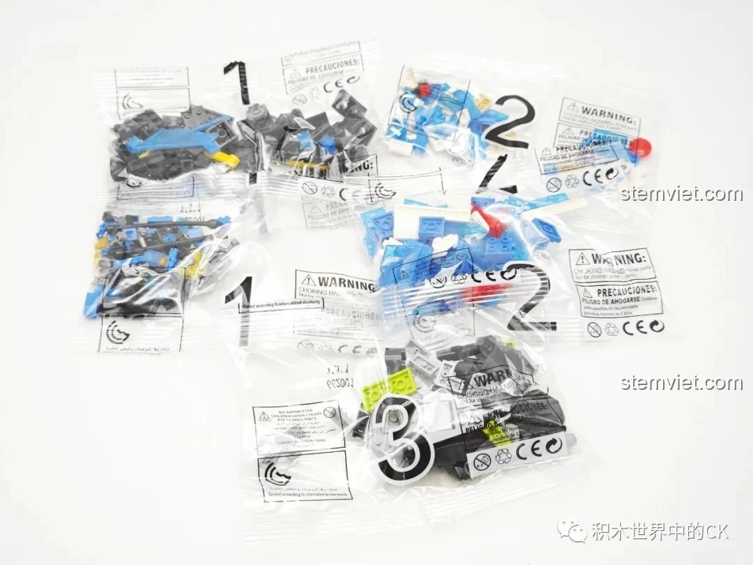 Các túi mảnh ghép được phân loại rõ ràng cho mô hình Cá Mập trong bộ lắp ghép sinh vật biển sâu Zhe Gao 662001.