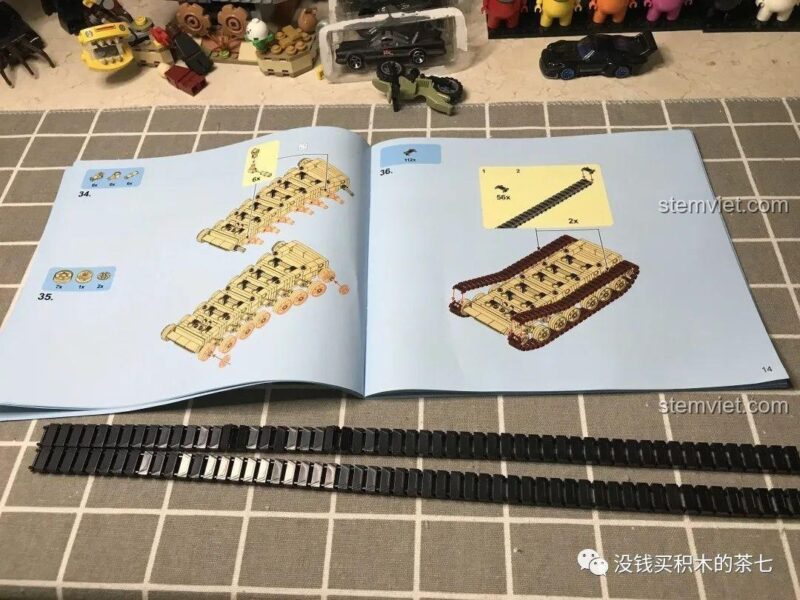 Các mảnh ghép JIAZHI SY 0105 Xe Tăng Challenger 2, đồ chơi mô hình xe tăng, chi tiết lắp ráp rõ ràng, giúp bé phát triển tư duy.