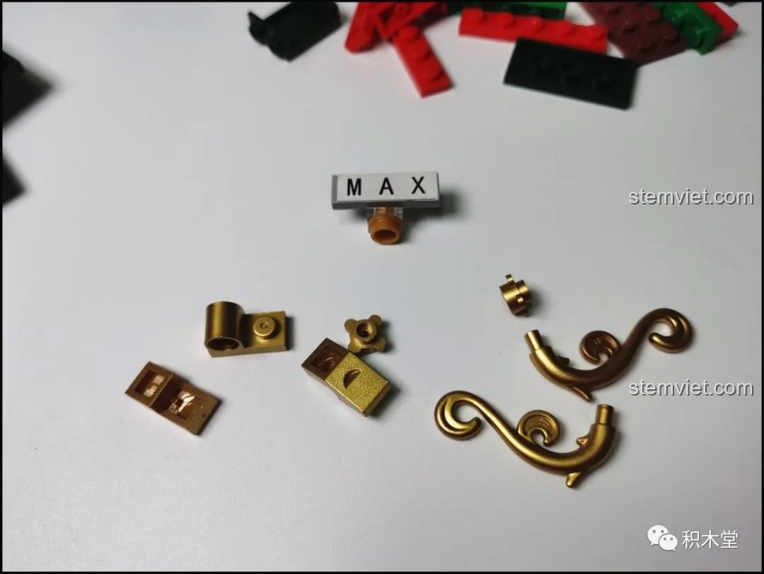 Mảnh ghép mạ vàng chất lượng cao của bộ lắp ghép Wekki 506002 Vườn Thượng Uyển Bốn Mùa: Cảnh Xuân - Quan Gia Lập Kỳ