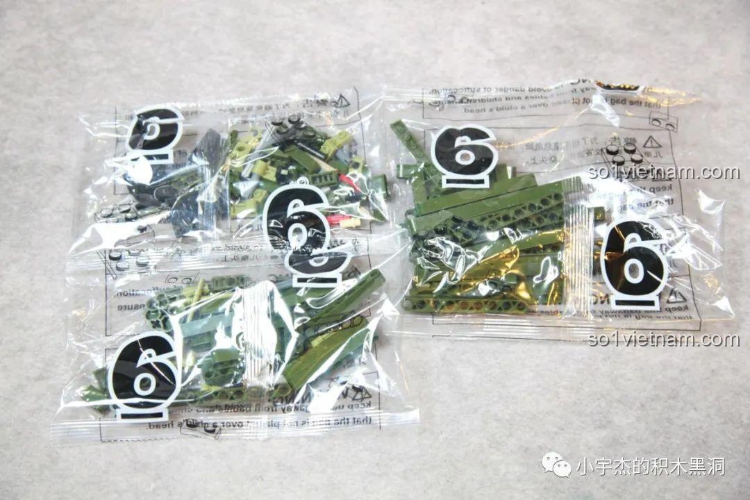 Các mảnh ghép nhỏ từ túi số 6 của Taigao Le T4012 Xe Tăng Ferdinand, tạo điểm nhấn và tăng độ chân thực cho mô hình.