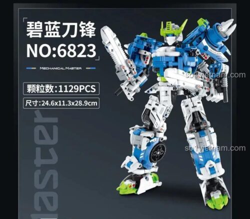 Mô hình Cơ Giáp Lưỡi Xanh 6823 - Bộ đồ chơi lắp ráp robot chiến binh tương lai cho bé trai 14 tuổi, 1129 mảnh