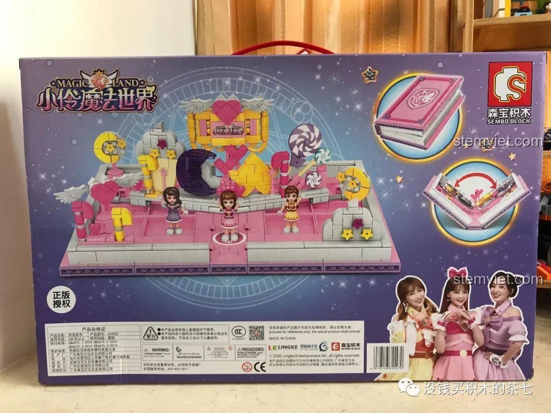 Mặt sau hộp bộ xếp hình Sách Lắp Ráp Studio Livestream Sáng Tạo Thế Giới Phép Thuật Của Tiểu Linh 4002.