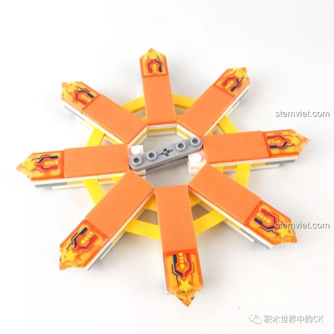 Mặt sau của lõi trung tâm Vòng Quay Mặt Trời Winner 7036 với các chi tiết kỹ thuật.