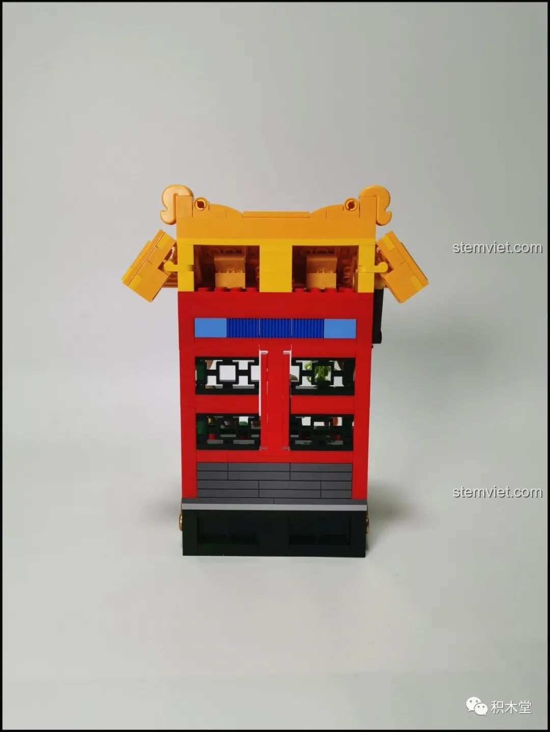 Mặt sau của mô hình lắp ghép Wekki 506002 Vườn Thượng Uyển Bốn Mùa: Cảnh Xuân - Quan Gia Lập Kỳ