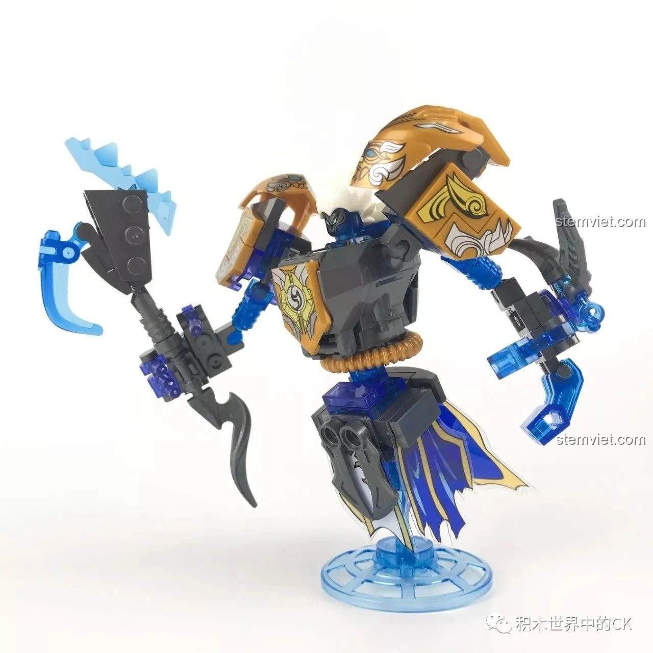 Mô hình Mecha Chung Quỳ SEMBO 11858 tạo dáng chiến đấu, thể hiện sự linh hoạt và khả năng tùy biến.