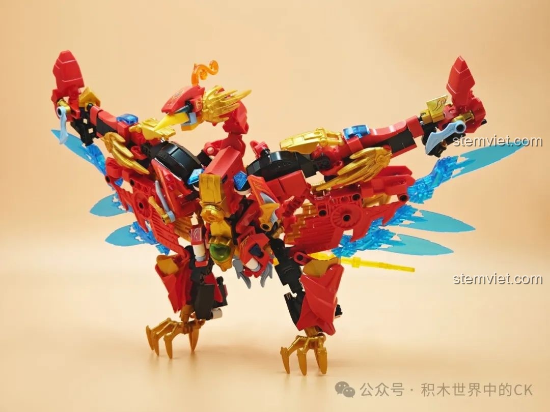 Mô hình Mecha Thần Thú Chu Tước F5A0003 sau khi biến hình thành dạng Phượng Hoàng Lửa.