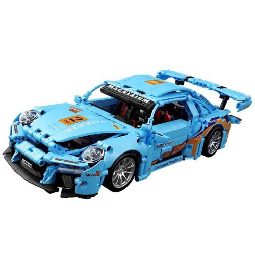 Mô hình xe Porsche 911 màu xanh dương, tỉ lệ 1:14, 1388 chi tiết, có thể điều khiển từ xa, phù hợp cho bé 12 tuổi trở lên