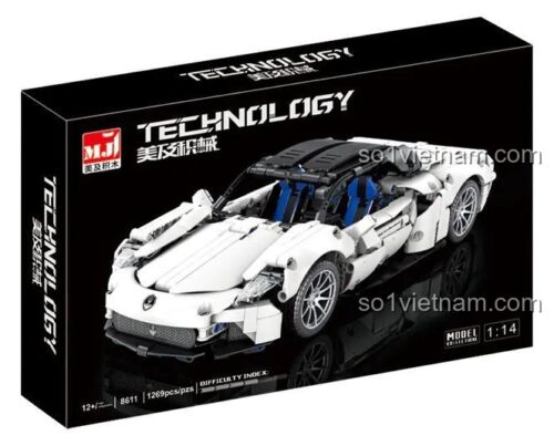 Hộp bộ lắp ráp Meijijimu 8611A Maserati MC20, đồ chơi mô hình Maserati MC20 xe thể thao tỉ lệ 1:14 cho con trai 12 tuổi giá rẻ