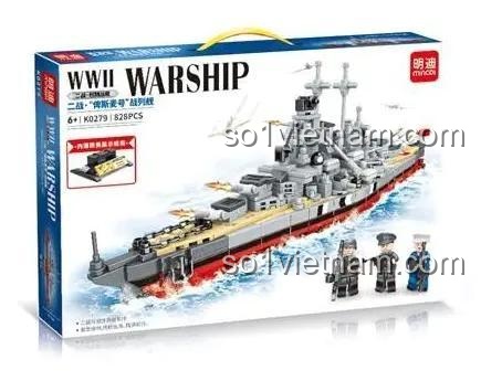 Hộp sản phẩm bộ lắp ráp Mindi K0279 Chiến hạm Bismarck Thế chiến II