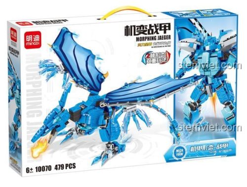 Bộ lắp ghép Mingdi 10070 Chiến Giáp Biến Hình Cánh Rồng 479 mảnh, mô hình robot chiến giáp màu xanh dương cho bé trai 6 tuổi, giá tốt.