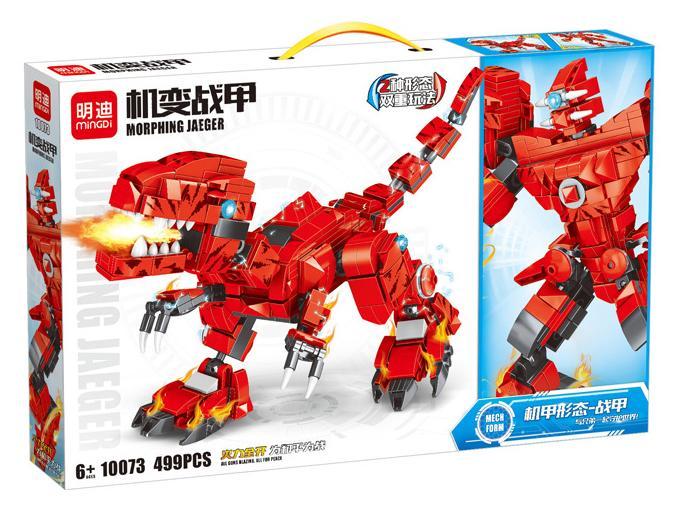 Bộ lắp ghép Mingdi 10073 Chiến Giáp Biến Hình Khủng Long Bạo Chúa, đồ chơi mô hình khủng long robot cho bé trai 6 tuổi, giá tốt.