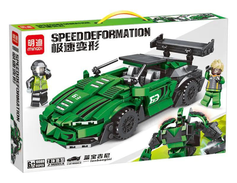 Bộ lắp ghép MingDi 10088 giá tốt, đồ chơi biến hình Siêu xe Lamborghini cho bé trai 6 tuổi, 512 chi tiết chất lượng cao