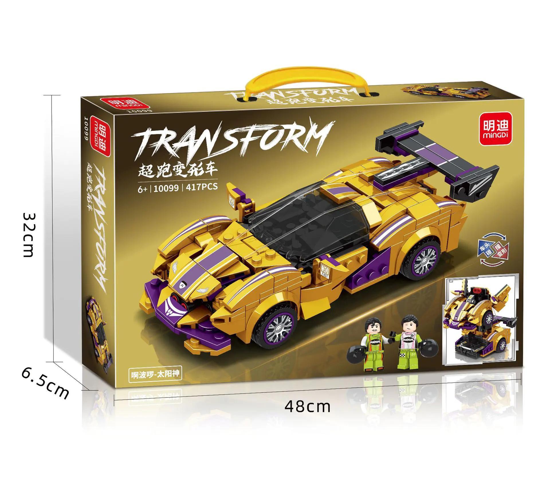 Bộ lắp ghép MingDi 10099 Siêu xe biến hình Apollo Thần Mặt Trời 417 chi tiết, dành cho bé trai 6 tuổi, giá tốt.