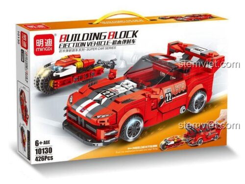 Hộp đồ chơi mô hình Mingdi 10130 Siêu Xe Thể Thao Phóng Mô Tô, quà tặng hấp dẫn cho bé trai.