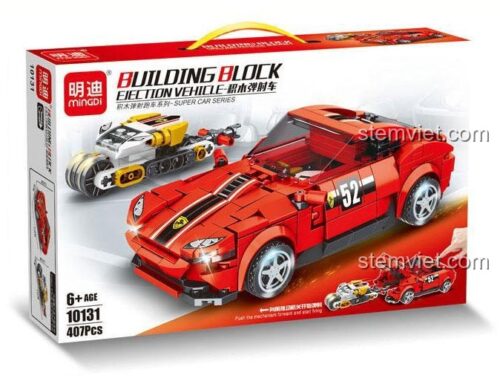 Hộp đồ chơi mô hình Mingdi 10131 Xe đua Ferrari đỏ, 407 chi tiết, quà tặng hấp dẫn cho con trai trên 6 tuổi.