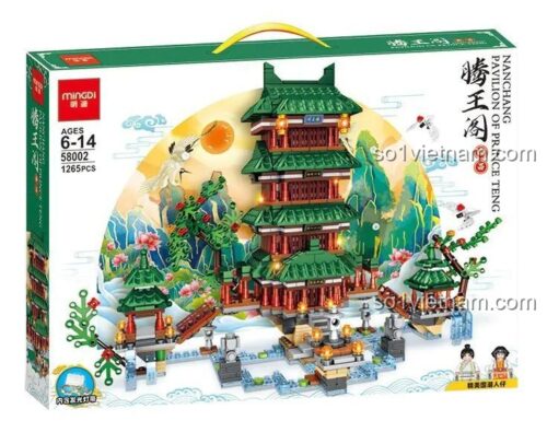 Hộp đồ chơi mô hình Đằng Vương Các Mingdi 58002, món quà ý nghĩa cho bé yêu thích kiến trúc, giá rẻ.