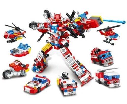 bộ lắp ráp Robot Cứu Hỏa Hợp Thể Mingdi 9016, đồ chơi cho bé trai 6 tuổi, giá rẻ.