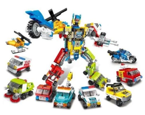 Bộ lắp ráp Mingdi 9018 Robot Biệt Đội Thành Phố Hợp Thể 678 mảnh cho bé trai 6 tuổi, giá rẻ.