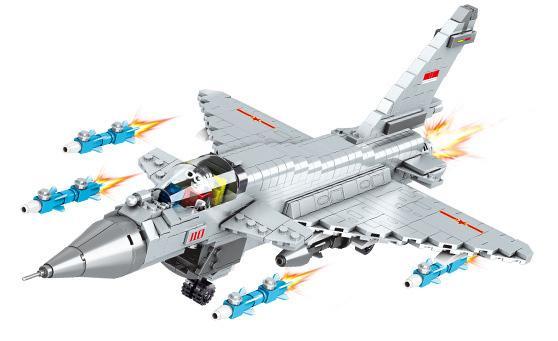 bộ lắp ghép Máy bay chiến đấu J-10 Mingdi K0137 đang bay, có tên lửa bắn ra, phù hợp cho bé trai 6 tuổi, giá tốt