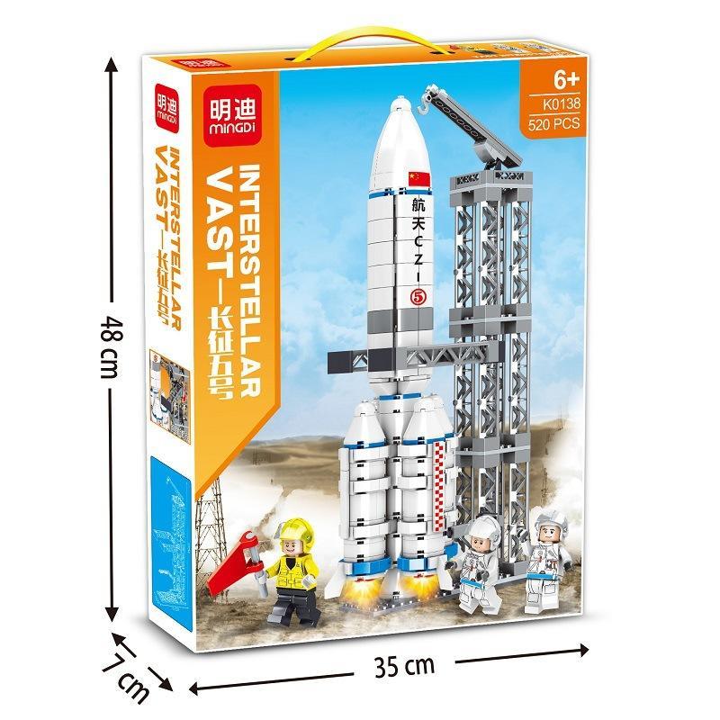 Hộp bộ lắp ghép Mingdi K0138 Tên lửa Trường Chinh 5 Interstellar VAST 520 mảnh, đồ chơi mô hình tên lửa vũ trụ cho bé trai 6 tuổi, giá tốt.