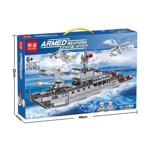 Bộ lắp ghép Tàu quét mìn 081 Mingdi K0175 414 mảnh cho bé trai 6 tuổi, mô hình tàu chiến quân sự giá tốt