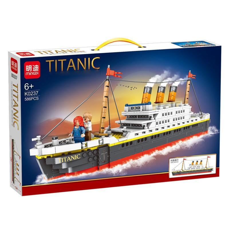 Hộp bộ lắp ráp Tàu Titanic Mingdi K0237. Đồ chơi mô hình cho bé trai 6 tuổi, giá rẻ, tái hiện con tàu huyền thoại.